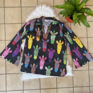 Sheridan French colorful zebra shirt